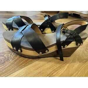 FLOGG wedge ankle strap heel sandal